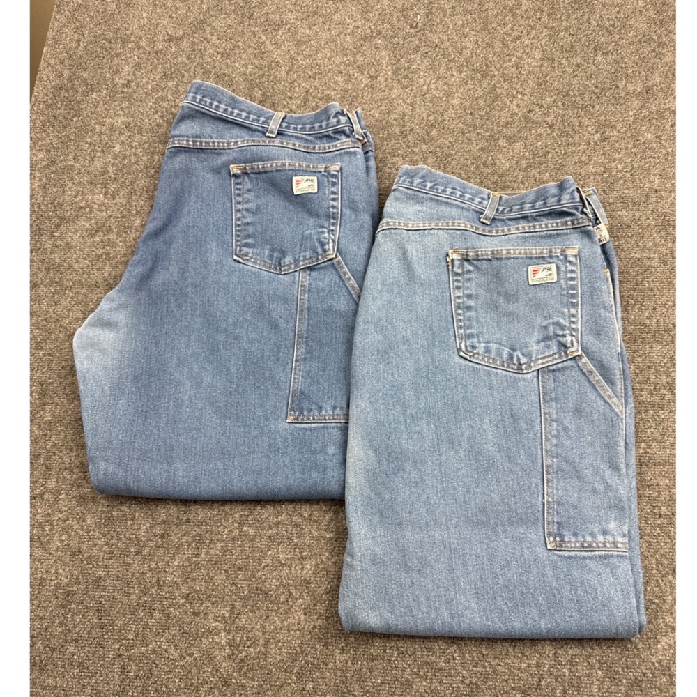 Lot of 2 Tyndale Jeans Womens 24W Blue Denim Flame Resistant Carpenter Workwear